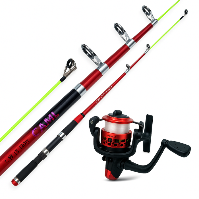 Vara De Pesca 1,80 m 60-120lbs Completa Com Molinete Esportiva