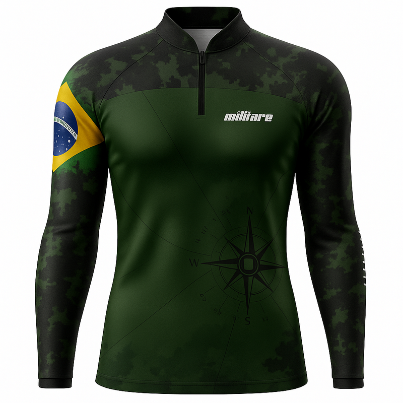 Camisa Verde Camuflada Proteção UV50+